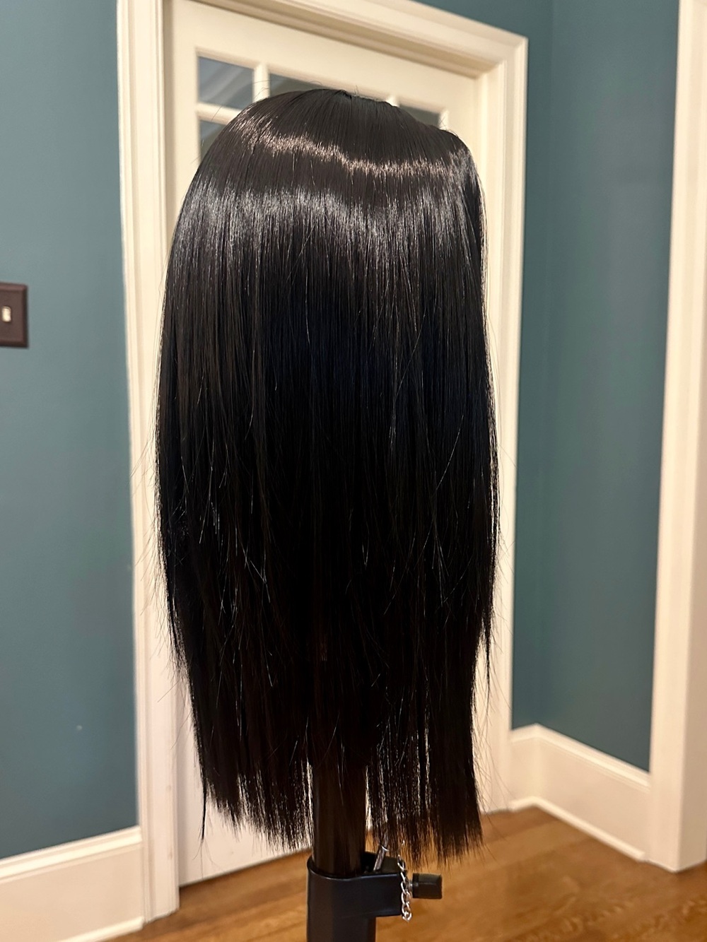18 inch Topper, Black Synthetic Hair